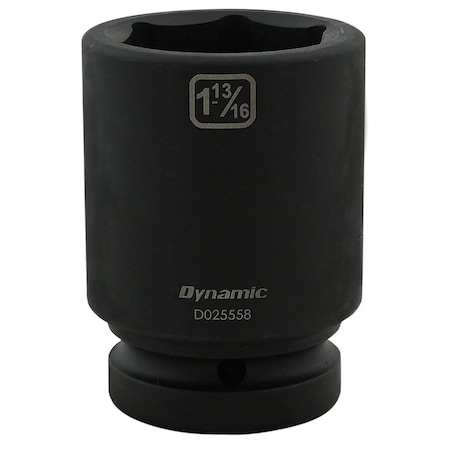 Dynamic 1" Drive Deep Socket, Black Phosphate, Tools 1-13/16" X 1" Drive, 6 Point Deep Length D025558